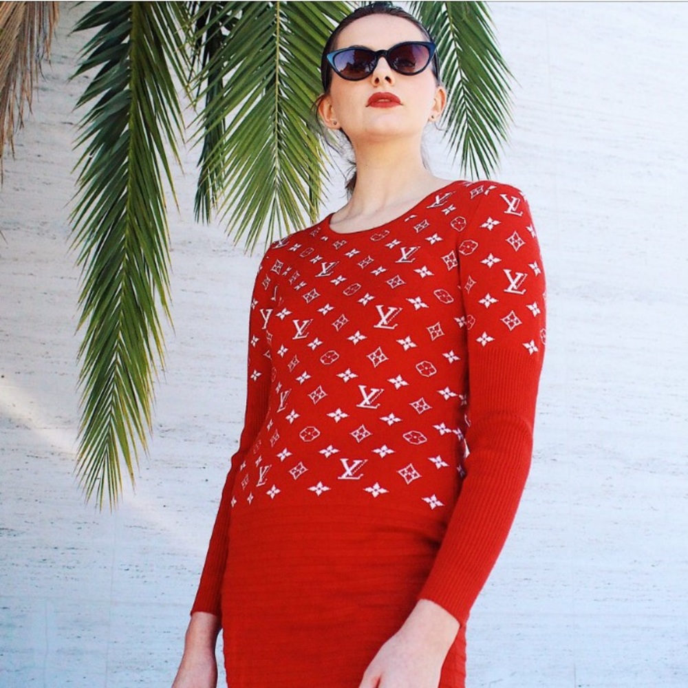 Vintage 90’s Louis Vuitton Tight Red Dress